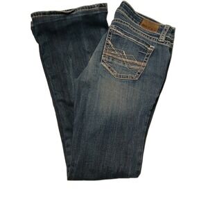 BKE Sabrina Bootcut Low R Jeans Women Blue Distressed Denim Stretch 29x32 #547C